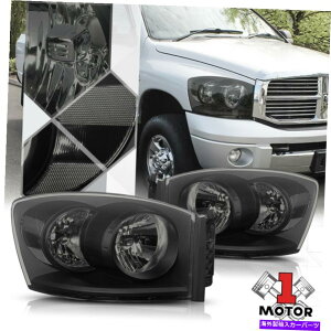 US�w�b�h���C�g �u���b�N/�X���[�N�w�b�h���C�g�N���A�V�O�i�����t���N�^�[06-09�h�b�WRAM 1500/2500/3500 Black/Smoke Headlight Clear Signal Reflector for 06-09 Dodge Ram 1500/2500/3500