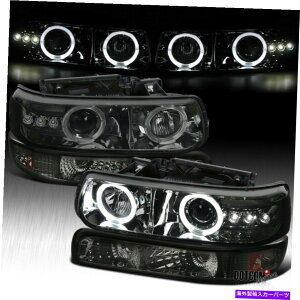 USwbhCg FIT 1999-2002 Silverado 2000-2006 TahoevWFN^[wbhCg+op[v Fit 1999-2002 Silverado 2000-2006 Tahoe Projector Headlights+Bumper Lamps Smoke