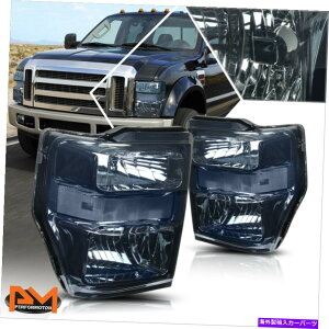 US�w�b�h���C�g 08-10�t�H�[�hF250 / F350�X�[�p�[�f���[�e�B�X���[�N�n�E�W���O�w�b�h���C�g�N���A�R�[�i�[�����v For 08-10 Ford F250/F350 Super Duty Smoked Housing Headlight Clear Corner Lamps