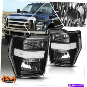 US�w�b�h���C�g 08-10�t�H�[�hF250 / F350�X�[�p�[�f���[�e�B�u���b�N�n�E�W���O�w�b�h���C�g�N���A�R�[�i�[�����v For 08-10 Ford F250/F350 Super Duty Black Housing Headlight Clear Corner Lamps
