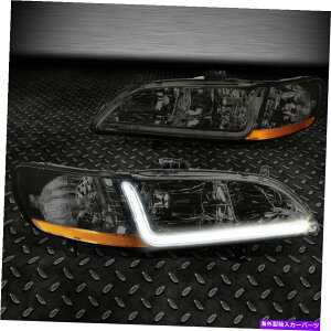 USヘッドライト 1998-2002ホンダアコードペアの喫煙ハウジングハウジング琥珀色の角ヘッドライトW / LED DRL FOR 1998-2002 HONDA ACCORD PAIR SMOKED HOUSING AMBER CORNER HEADLIGHT W/LED DRL