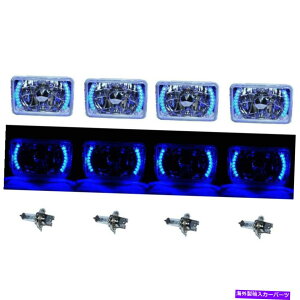 USwbhCg 4×6 "u[LEDnDRLnQwbhCgwbhvdNX^NAZbg 4X6" Blue LED Halo Drl Halogen Headlight Headlamp Light Bulbs Crystal Clear Set