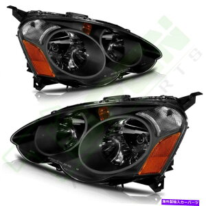 USwbhCg 2002-2004 Acura RSX DC5wbhCg+E Black Housing For 2002-2004 Acura RSX DC5 Replacement Headlights Left + Right