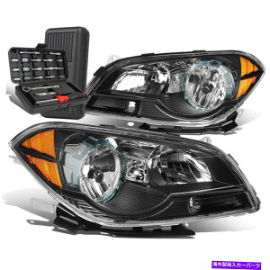 US�w�b�h���C�g 2008-2012 Chevy Malibu Pair Black /���ߑ��̃w�b�h���C�g�w�b�h�����v+�c�[���{�b�N�X For 2008-2012 Chevy Malibu Pair Black/Amber Side Headlight Head Lamps+Tool Box�y���s�A���i�z