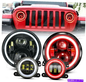 USwbhCg 7C`LEDn[wbhCgbhtHOvCgDRLvJK JKU 07-18 7inch LED Halo Headlights Red Fog Lights DRL Lamp for Jeep Wrangler JK JKU 07-18