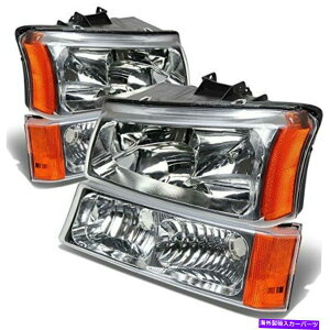 USwbhCg 03-06AoVF̂߂DNA[^[hL-OH-CS03-4P-CH-AMN[Ao[wbhCg... DNA Motoring HL-OH-CS03-4P-CH-AM Chrome Amber Headlights For 03-06 Avalanche ...