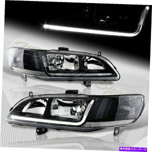USwbhCg 1998N2002Nz_AR[hDRL LEDubNnEWOwbhCgW /NAtN^[ For 1998-2002 Honda Accord DRL LED Black Housing Headlights W/Clear Reflector