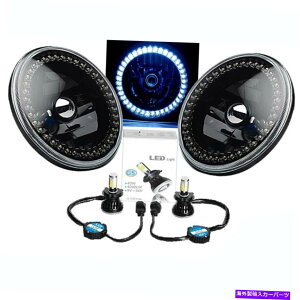 USwbhCg ubNwbhCgzCgn[GWFAC6K LEDCgyAtBbg76-16W[vO[ Black Headlight White Halo Angel Eye 6K LED Light Pair Fits 76-16 Jeep Wrangler
