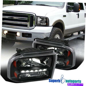 USwbhCg 2005N2007N05-07 F250 F350 F450 F550GNXJ[VubNLEDXgbvwbhCg For 2005-2007 05-07 F250 F350 F450 F550 Excursion Black LED Strips Headlights