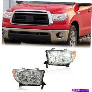 USwbhCg 2007-13g^ch2008-17 Sequoiâ߂2s[XNtgwbhCgAZu 2PCS Chrome Front Headlights Assembly For 2007-13 Toyota Tundra 2008-17 Sequoia