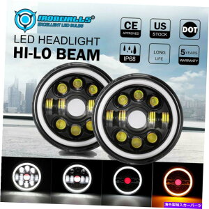 USwbhCg W[vO[XYLTĈ߂7C`LEDwbhCgvWFN^[ubN 7 inch LED Headlight Projector Black for Jeep Wrangler Suzuki Samurai