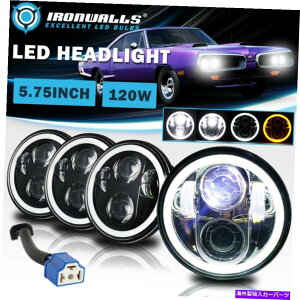 USwbhCg Dodge Charonet Coronet Dartp4{5.75 "5-3 / 4" LEDwbhCgDRLvWFN^[r[ 4X 5.75" 5-3/4" LED Headlights DRL Projector Beam for Dodge Charger Coronet Dart