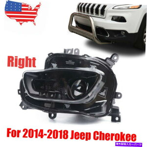 USwbhCg 14-18W[v`FL[nQ^CvubNLEDvWFN^[wbhCgq For 14-18 Jeep Cherokee Halogen Type Black LED Projector Headlights Passenger