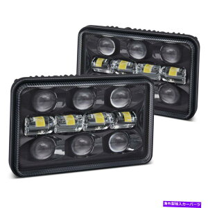 USヘッドライト Buick Electra 76-80ルーメン4×6 "長方形のブラックプロジェクターLEDヘッドライト For Buick Electra 76-80 Lumen 4x6" Rectangular Black Projector LED Headlights