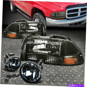 USwbhCg 01-04 Dodge Dakota / DurangopX[NYAo[4s[̃wbhCg+tHOCg+XCb` SMOKE LENS AMBER 4PC HEADLIGHT+FOG LIGHT+SWITCH FOR 01-04 DODGE DAKOTA/DURANGO
