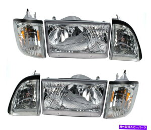 USwbhCg 1987-1993tH[h}X^O6s[X[NAwbhCgߑ}[J[SAE /hbg 1987-1993 Ford Mustang 6 Piece Euro Clear Headlights Amber Side Marker SAE/DOT