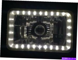 US�w�b�h���C�g �z���C�g�n��H4�w�b�h���C�g�V�g�̖�4 x 6�Z�~�V�[���r�[�����j�o�[�T���N���X�^������ White Halo H4 Headlight Angel Eye 4 x 6 Semi Sealed Beam Universal Crystal Len�y���s�A���i�z