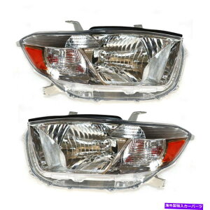 USwbhCg 2008N2010ÑwbhCgZbgg^nC_[nQNwbhCgv2PC Headlight Set For 2008-2010 Toyota Highlander Halogen Chrome Headlight Lamp 2Pc
