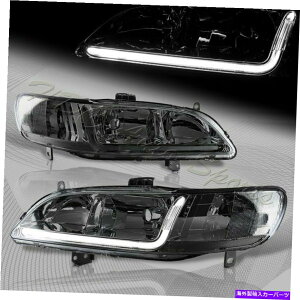 USwbhCg 1998N2002Ñz_AR[hDRL LEDX[NYwbhCgW /NAtN^[v For 1998-2002 Honda Accord DRL LED Smoke Lens Headlights W/Clear Reflector Lamps