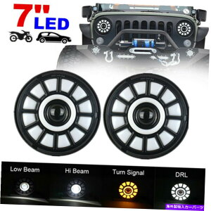 USwbhCg W[v̂߂2s[X7 "EhLEDwbhCgSUVIt[hI[goC^]Cg6500K 2PCS 7" Round LED Headlight SUV Off-road Motorcycle Driving Light 6500K for Jeep