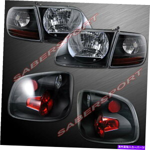 US�w�b�h���C�g 1997.8-2000 F-150 SuperLew Flareside�̂��߂̍����w�b�h���C�g+�R�[�i�[+�e�[�����C�g Black Headlights + Corner + Taillights for 1997.8-2000 F-150 SuperCrew Flareside�y���s�A���i�z