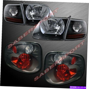 USwbhCg Black Headlights W / Corner + Taillights 2001-2003 F-150 SuperLew Flareside Black Headlights w/ Corner + Taillights for 2001-2003 F-150 SuperCrew Flareside