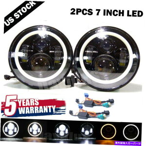 USwbhCg 2{7C`EhLED Halo Angel Eyes Headlight for Jeep Wrangler TJ / LJ / CJ / JK 2x 7 Inch Round LED Halo Angel Eyes Headlight For Jeep Wrangler TJ/LJ/CJ/JK