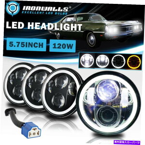 US�w�b�h���C�g 4PCS 5.75�u5-3 / 4�v�ی^LED�w�b�h���C�gVintage Chrysler�̂��߂�DRL Hi-LO�r�[�� 4PCS 5.75" 5-3/4" Round LED Headlights DRL Hi-Lo Beam for Vintage Chrysler
