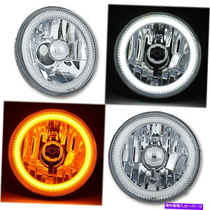 USwbhCg 5-3 / 4 "XCb`obNzCgAo[LED Halo DRL^[VOiGWFACwbhCgyA 5-3/4" Switchback White Amber LED Halo DRL Turn Signal Angel Eye Headlight Pair