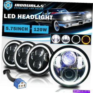 USwbhCg LfbN̂߂4{5.75 "5-3 / 4 LED̃wbhCg̍ႢDRL̓Vg̖ڃvWFN^[v 4X 5.75" 5-3/4 LED Headlight High Low DRL Angel Eyes Projector Lamp for Cadillac