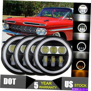USwbhCg 4×5.75 "LEDvWFN^[wbhCgpx̖ڂɃtBbgV{[GJJ~m1959-1960 64-70 4x 5.75" LED Projector Headlight Angle Eyes Fit Chevy El Camino 1959-1960 64-70