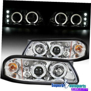 USwbhCg 2000-2005̃V{[CpLED HalovWFN^[wbhCgv̌ For 2000-2005 Chevy Impala LED Halo Projector Headlights Lamps Replacement