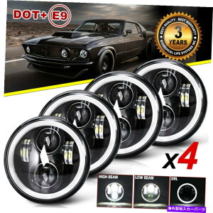 US�w�b�h���C�g 5.75 5-3 / 4�u���b�NLED�w�b�h���C�g�t�H�[�h�T���_�[�o�[�h�g���m�̂��߂̐M�����C�g 5.75 5-3/4 Black LED Headlights turn signal light for Ford Thunderbird Torino�y���s�A���i�z