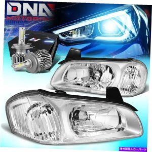 USwbhCg 2000-2001Y}LV}tghCrOwbhCgW / LEDLbg+N[t@N FOR 2000-2001 NISSAN MAXIMA FRONT DRIVING HEADLIGHTS W/LED KIT+COOL FAN CHROME