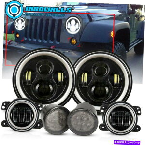 USwbhCg 7 '' LEDwbhCg+VOi^[Cg+ 4 ''tHOvLbgtBbgW[vO[JK 07-17 7'' LED Headlights+Signal Turn Light+4'' Fog Lamp Kit Fit Jeep Wrangler JK 07-17
