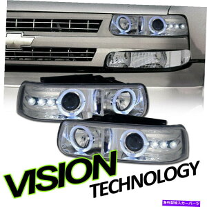 USwbhCg Chrome Halo Rims LEDvWFN^[wbhCgK299-06 Silverado / Suburban / Tahoe Chrome Halo Rims LED Projector Headlights K2 For 99-06 Silverado/Suburban/Tahoe