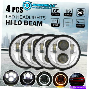USwbhCg 4s[X5 3/4 "5.75"C`LEDwbhCgV[o[Rxbĝ߂̖ڃr[NtBbg 4PCS 5 3/4" 5.75"inch LED Headlights Sealed Beam Chrome Fit For Chevy Corvette
