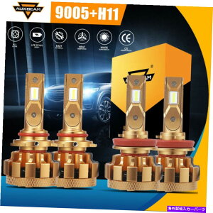 USwbhCg AUXBeam 9005 + H11 LEDR{wbhCgLbgdɂ̓[r[LoXfR[_[ AUXBEAM 9005+H11 LED Combo Headlight Kit Light Bulbs Hi Low Beam Canbus Decoder