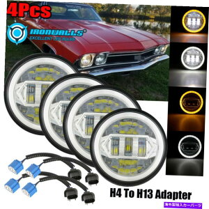 USwbhCg 4s[X5-3 / 4 "5.75" LEDvWFN^[wbhCgCorvettes Impala Chevŷ߂DRLtBbg 4pcs 5-3/4" 5.75" LED Projector Headlights DRL Fit for Corvettes Impala Chevy