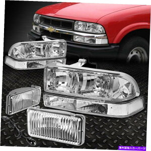 USwbhCg NNX^wbhCg+NAR[i[M+tHOv+ 98-04 Chevy S10pXCb` CHROME CRYSTAL HEADLIGHT+CLEAR CORNER SIGNAL+FOG LAMP+SWITCH FOR 98-04 CHEVY S10