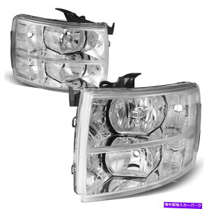 USwbhCg FIT 2007-2014V{[Vo[hGyAN[nEWONATChwbhCg/vZbg Fit 2007-2014 Chevy Silverado Pair Chrome Housing Clear Side Headlight/Lamp Set