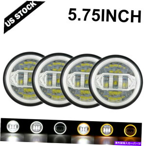 USwbhCg 4pc 5 3/4 "5.75vWFN^[LEDwbhCgHI / LOV[r[Ao[Ovd 4PC 5 3/4" 5.75 Projector LED Headlights Hi/Lo Sealed Beam Amber Ring Lamp Bulbs