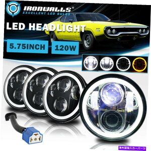 USwbhCg v}XNPbgq̂߂4x 5.75 "5-3 / 4" LEDwbhCgDRLvWFN^[r[ 4X 5.75" 5-3/4" LED Headlight DRL Projector Beam for Plymouth Cricket Satellite