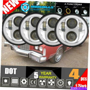 USwbhCg 4s[X5 3/4 "5.75"C`LEDwbhCgV[r[IP67Ov̓dvWFN^[ 4PCS 5 3/4" 5.75"inch LED Headlights Sealed Beam IP67 Ring Lamp Bulbs Projector