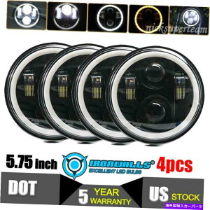 US�w�b�h���C�g 4PCS 5.75 "5 3/4�ی^�����K���XLED�w�b�h���C�g�v���W�F�N�^�[Hi-Lo�r�[��W / DRL 4PCS 5.75" 5 3/4 Round Clear Glass LED Headlights Projector HI-Lo Beam w/DRL