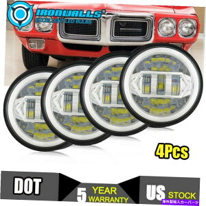 USwbhCg 4PCS 5.75 "5 3/4EhH4NLEDwbhCgVOiV[r[Ov 4pcs 5.75" 5 3/4 Round H4 Chrome LED Headlights Signals Sealed Beam Ring Lamp