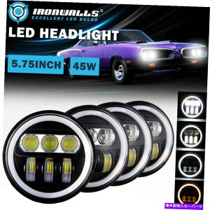 USwbhCg 4{5.75C`vWFN^[LEDwbhCg66-74 Dodge Charger Coronâ߂DRLVg̖ 4X 5.75" Projector LED Headlights DRL Angel Eyes for 66-74 Dodge Charger Corona