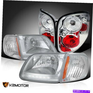 USwbhCg Fit Chrome Combo 97-04 F150wbhCgW / LED +R[i[M+tATChe[v Fit Chrome Combo 97-04 F150 Headlights w/ LED+Corner Signal+Flareside Tail Lamp
