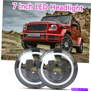 USwbhCg W[vO[RpXpgIbg1yÂ߂LEDwbhCg7 ''EhzCgHi-Lor[ LED Headlight 7'' Round White Hi-Lo Beam For Jeep Wrangler Compas Patriot 1 Pair