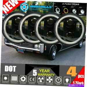 USwbhCg Dodge Charger Impalâ߂4pcs 5.75 "C`vWFN^[LEDwbhCgHI / LOr[tBbg 4pcs 5.75"inch Projector LED Headlight HI/LO Beam Fit for Dodge Charger Impala